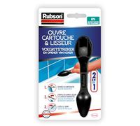 RUBSON Ouvre Cartouche & Lisseur, outil 2 en 1 pour ouvrir toutes les cartouches de mastic et lisser tous types de joints