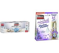 Rubson | Pack Anti-Humidité - 6 Recharges Aéro 360° (450 g) + 2 Sachets Minifresh Parfum Lavande (50 g) - Tabs ultra absorbantes & anti-odeurs + Mini absorbeurs pour petits espaces