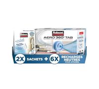 Rubson | Pack Anti-Humidité - 6 Recharges Aéro 360° (450 g) + 2 Sachets Minifresh Parfum Neutre (50 g) - Tabs ultra absorbantes & anti-odeurs + Mini absorbeurs pour petits espaces