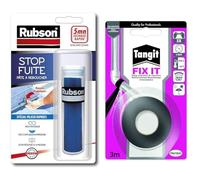 RUBSON pâte à réparer Stop Fuite - pâte auto durcissante pour réparer et colmater des fuites & TANGIT Auto-Soudant en Élastomère pour Étanchéité et Réparation de Flexible et Tuyaux