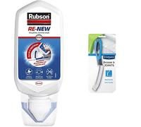 Rubson RE-NEW Blanc (1 x 80ml), mastic sanitaire blanc à base de silicone & STARWAX Brosse à Joints - 1x - Idéale pour Récurer les Joints de Carrelage, les Recoins et les Angles