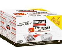 RUBSON recharges en sac pour absorbeur d'humidité - Lot de 3 recharges de 1 kg + 1 recharge 1 kg gratuite