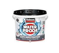Rubson revêtement Waterproof Anti fuite Noir 10kg pour réparation et étanchéité, protecteur de toiture à base de silicone