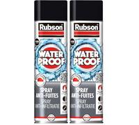 Rubson Revêtement Waterproof en Spray Anti-Fuites Noir (aérosol 300ml), pour colmater fuites et fissures, caoutchouc liquide pour réparations, séchage rapide (Lot de 2)