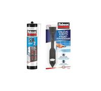 Rubson SA2 Sanitaire Blanc, Mastic silicone 2-en-1 pour émail et matériaux de synthèse, 280 ml & Enlève Joint à double embout, Outil pour enlever facilement les joints en silicone