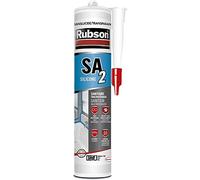 Rubson SA2 Sanitaire Translucide, Mastic silicone 2-en-1 pour émail et matériaux de synthèse, Joint sanitaire renforcé en antifongiques, finition lisse & brillante, 280 ml
