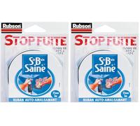 RUBSON Salle de Bain Saine STOP FUITE - Ruban auto-amalgamant pour réparation, étanchéité et protection des tuyaux - 3m*25mm - coloris noir (Lot de 2)
