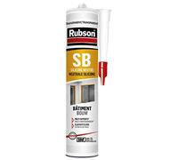 RUBSON SB , Mastic Silicone Neutre Bâtiment, Special Chantier, Certifié Snjf, Transparent, Cartouche de 280 ml