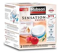 Rubson Sensation Relax Recharges universelles pour absorbeur d'humidité parfum Fruité (2 x 300 g) - Recharges 3 en 1 anti-humidité, anti-odeur et agréable parfum