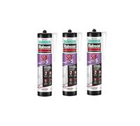 RUBSON ST5, Mastic sanitaire spécial carrelages périphériques, Joint silicone à base aqueuse sans odeur, anti-moisissures, Coloris noir, cartouche 300ml (Lot de 3)