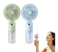 Rubu22a 2PCS Ventilateur Portable, Ventilateur Brumisateur, Ventilateur de Poche USB Rechargeable avec 3 Vitesses Réglables et Brume D'eau, Ventilateur Portable Silencieux，Bleu+Vert
