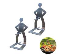 RUDFUZ Lot de 2 supports à saucisses en acier inoxydable pour barbecue, hot-dog, support portable pour hot dog, support créatif pour saucisses, barbecue pour barbecue, accessoires de barbecue en plein