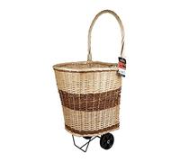 RUECAB - 647603 - Range Bûches sur Roulettes - Chariot Porte Bûches Osier 45x40x98 cm - Transport Bois Cheminée Poêle - Panier Bois Design Intérieur