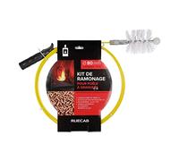 RUECAB - Kit de ramonage pour poêle à pellets Ø80mm 3m, flexible,canne fibre de verre avec filetage M12 X 1,75MM - Ecouvillons poils synthétiques 80mm - Spécial poêles granulés
