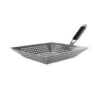 RUECAB - Paniers de cuisson pour barbecue, Plaques de cuisson pour barbecue- Grille à légumes pour barbecue, Panier de cuisson pour légume au barbecue- En Inox avec poignée- Dimensions: 40x40cm