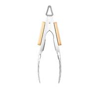 RUECAB - Pinces pour barbecue, Pinces - Pince courte pour barbecue INOX - Longueur : 23 cm - Revêtement : Inox (épaisseur : 0,8mm) - Revêtement manche en bambou, prise en main agréable