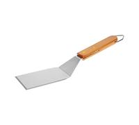 RUECAB - Spatules pour barbecue, Ensembles d'ustensiles pour barbecue - Spatule pour plancha INOX, grattoir pour plancha INOX - Manche en bois d'Acacia - Longueur : 28cm