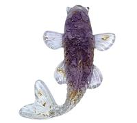 ruedufengshui com Statue Poisson Carpe Feng Shui - Carpes koï - Animal Protecteur Feng Shui - Statue Feng Shui - Objet décoration Feng Shui - Figurine Feng Shui - Pierres d'Améthyste