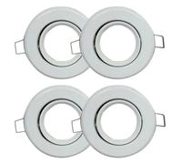 RUEHALF Kit d'éclairage MR11 brossé 4 pièces avec trou de 50 mm et 60 mm, boîtier de luminaire encastré GU4 face satinée vers le bas, accessoires(White Face)