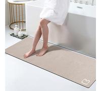 RUERYA Tapis de Bain en Terre de diatomées Extra Long, Super Absorbant, antidérapant, séchage Rapide, Grand Tapis de Bain, 43 x 150 cm, Taupe