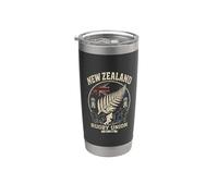 Rugby Union Est 1892 Motif fougère Kiwi vieilli Gobelet isotherme en acier inoxydable double paroi