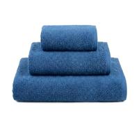 Ruggeri - Lot de 3 Serviettes de Bain 100% Coton Extra Doux et Absorbant | Serviette de Bain 70 x 140 cm + Serviette Visage 50 x 100 cm + Serviette invité 40 x 50 cm (Bleu)