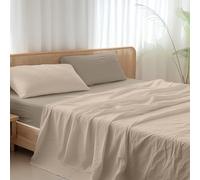 Ruggeri Parure de lit Double en Microfibre Taupe Bicolore