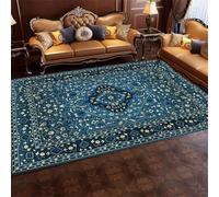 RUGMRZ Chambre Complete Enfant Tapis Ado Fille Tapis Bleu Rectangulaire pour Chambre À Coucher, Tapis D'Étude Résistant Aux Taches, Antidérapant Moquette 60X90Cm 1Ft 11.6''X2Ft 11.4''