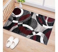 Rugshop Tapis Contemporain Moderne avec Cercles Abstraits, Rouge, 0,6 x 0,9 m