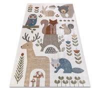 RUGSX BONO Animaux de la Forêt - Crème Marron 180x270 CM