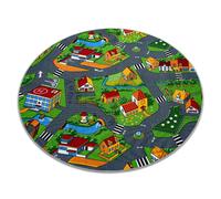 Rugsx RUELLES petit village - Ø100 cm - Multicolore