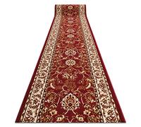 rugsx Tapis de Couloir BCF MORAD KLASYK pour la Cuisine, Le Hall, Le Couloir, l'entrée, Solide, Classique Bordeaux 90x220 cm