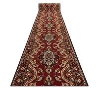 rugsx Tapis de Couloir BCF Printemps pour la Cuisine, Le Hall, Le Couloir, l'entrée, Solide, Classique, Bordeaux 90x750 cm