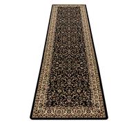 rugsx Tapis de Couloir Royal ADR, Classique, Traditionnel, pour l'entrée, Le Hall, Le Couloir, Haute qualité Noir 80x200 cm