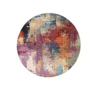 RugVista Aruba, Tapis, Ø 200 cm, Rond, Poil Moyen, Salle de séjour, à Manger, Chambre, Cuisine, Nettoyage Sec Seulement, Mauve/Multi