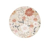 RugVista Cherri, Tapis intérieur et extérieur, Modernes, Ø 200 cm, Rond, Poil Moyen, Salle de séjour, Cuisine, Porch, Lavage à la Main Seulement, Résistant aux UV, Beige/Rose