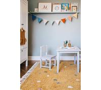 RugVista Confetti Tapis pour Enfants, 100 x 160 cm, Jaune | Modernes, Rectangulaire, Poil moyen, Nettoyage à sec seulement, Oeko-Tex 100, Sans produits chimiques dangereux
