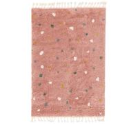 RugVista Confetti, Tapis pour Enfants, Modernes, 140 x 200 cm, Rectangulaire, Poil Moyen, Chambre d'enfant, Nettoyage à Sec Seulement, sans Produits Chimiques Dangereux, Rose