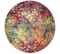 RugVista Davina, Tapis, Modernes, Ø 200 cm, Rond, Poil Moyen, Salle de séjour, à Manger, Chambre, Cuisine, Nettoyage Sec Seulement, Multicolore