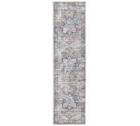 RugVista Dhabi Oriental Tapis, 80 x 300 cm, Terracotta/Bleu | Orientaux, Rectangulaire, Poil ras, Lavage en machine, Oeko-Tex 100, Salle de séjour, Chambre, Cuisine, Couloir