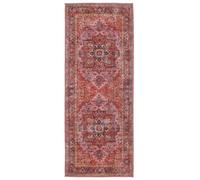 RugVista Georgia Oriental Tapis, 80 x 200 cm, Rouge/Rose | Orientaux, Rectangulaire, Poil ras, Lavage en machine, Oeko-Tex 100, Salle de séjour, Chambre, Cuisine, Couloir