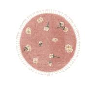 RugVista Linnea, Tapis pour Enfants, Modernes, Ø 150 cm, Rond, Poil Moyen, Salle de séjour, Chambre d'enfant, Chambre, Couloir, Nettoyage à Sec Seulement, sans Produits Chimiques Dangereux, Rose