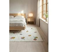RugVista Linnea, Tapis pour Enfants, Modernes, 140 x 200 cm, Rectangulaire, Poil Moyen, Chambre d'enfant, Nettoyage à Sec Seulement, sans Produits Chimiques Dangereux, Off Blanc/Multi