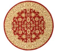 RugVista Ziegler Kaspin, Tapis, Orientaux, Ø 200 cm, Rond, Poil Moyen, Salle de séjour, à Manger, Chambre, Cuisine, Nettoyage Sec Seulement, Oeko_tex_100, Rouge