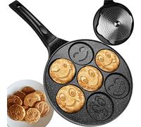 Ruhhy SMILEY Lot de 7 poêles à pancake, antiadhésives, pour œufs, crêpes et œufs au plat, convient à l'induction, sans PFOA, pour enfants