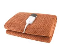RUIANBAO Couverture chauffante 2 couches en flanelle Couverture électrique avec minuterie Coussin chauffant 220 V 150 x 80 cm Matelas thermique Chauffe-lit