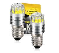 Ruiandsion 2pcs 2W COB 12V E10 LED de mise à niveau de remplacement de l'ampoule pour lampes de poche torche phare Lampe frontale, Blanc