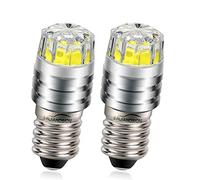 Ruiandsion 2pcs 2W COB 3V E10 LED de mise à niveau de remplacement de l'ampoule pour lampes de poche torche phare Lampe frontale, Blanc