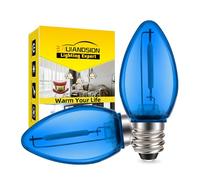 Ruiandsion Ampoule LED E12 24V bleue pour lustre, 2 pièces | Faisceau 360°, culot vis miniature, 24V, puce COB, luminosité stable, pour lustres et suspensions, 50 000h