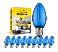 Ruiandsion Ampoule LED E12 24V bleue pour miroir de coiffure,10 pcs | Faisceau 360°, culot vis miniature, 24V, puce COB, luminosité stable, pour lustres et suspensions, 50 000h